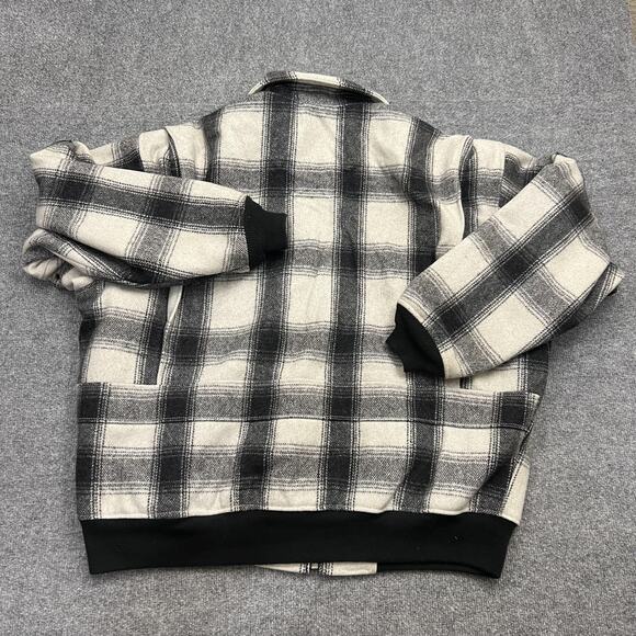 Schott Jacket Mens 3XL Black Gray Plaid Wool Blend G-1 M-422B Naval Patches - Picture 4 of 12